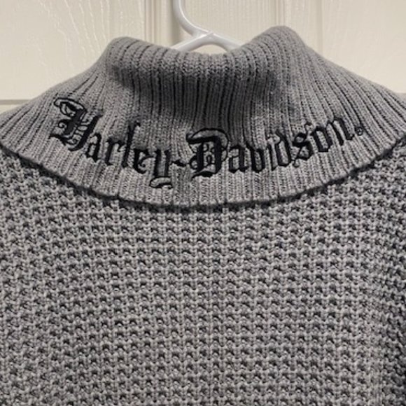Harley-Davidson Zipper Close Hick Neck Embroidered Cardigan Sweater Size XL - Picture 2 of 8